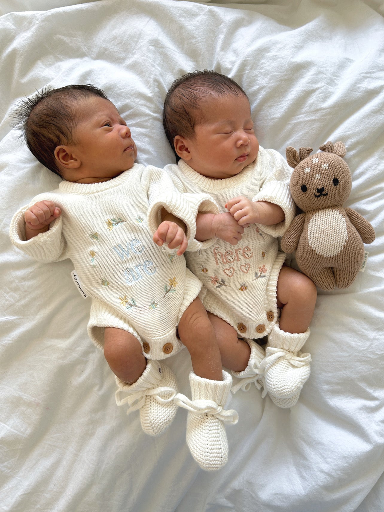 Twins Announcement Rompers | Set of 2 | Newborn