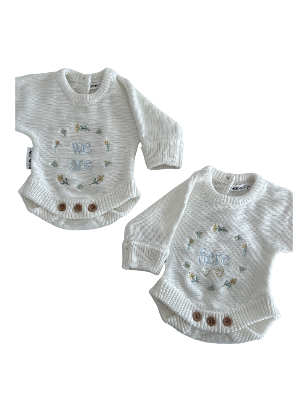 Twins Announcement Rompers | Set of 2 | Newborn