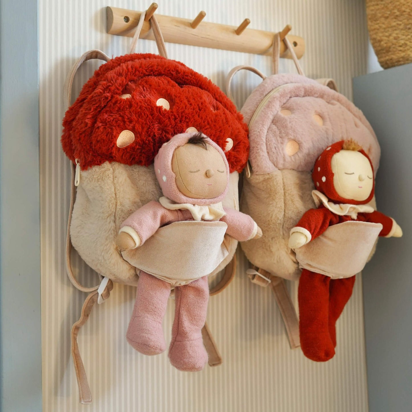 Hopalong Mushroom Backpack | Red | Olli Ella PREORDER