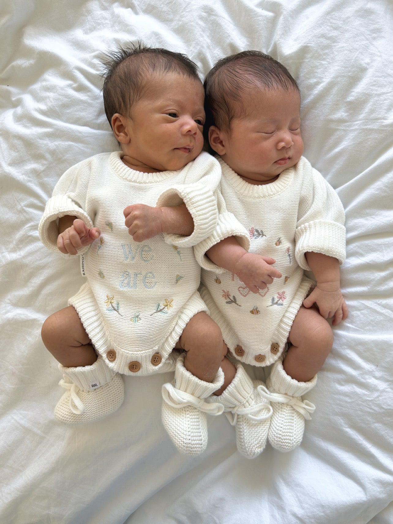 Twins Announcement Rompers | Set of 2 | Newborn
