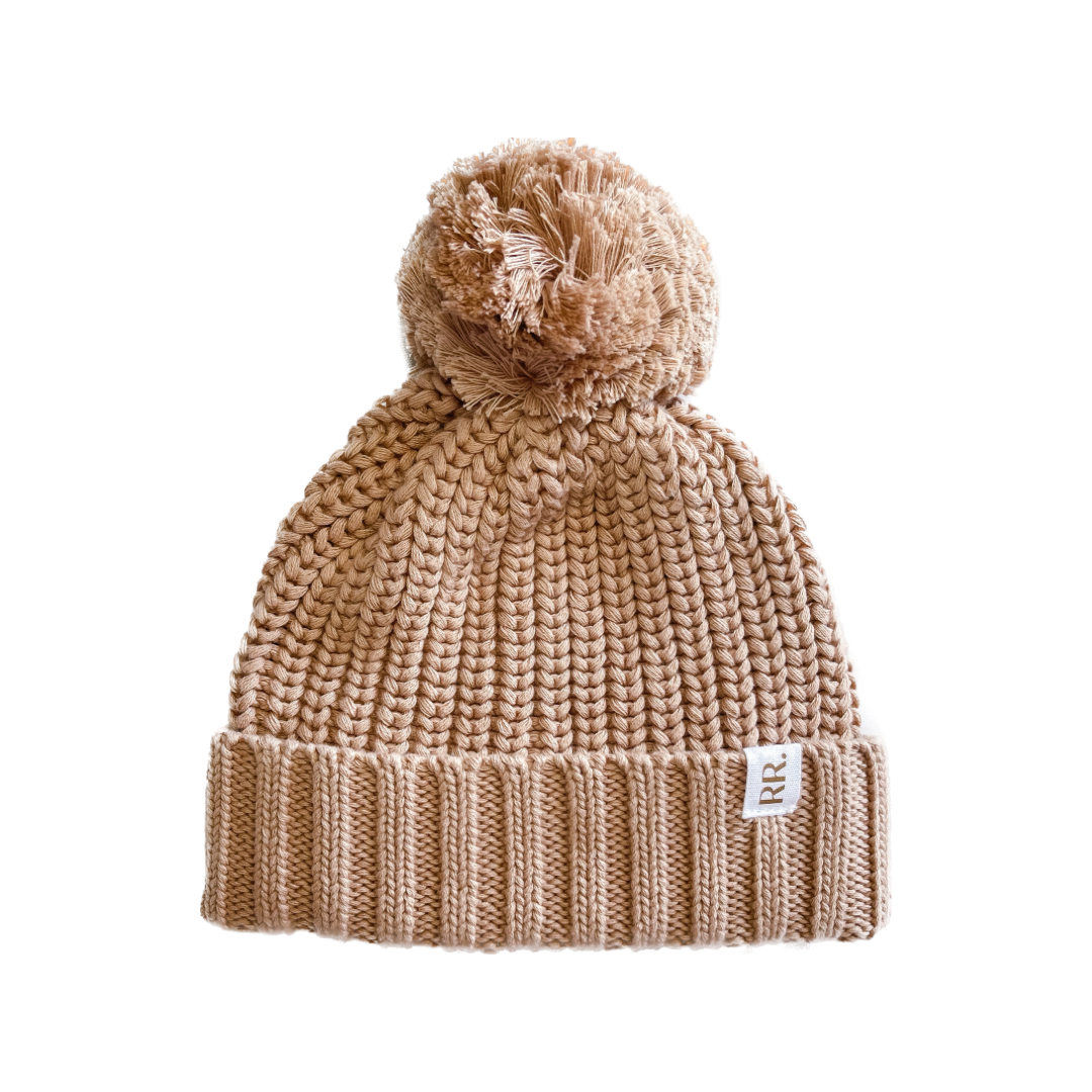Chunky Beanie | Milk Tea | Pom Pom