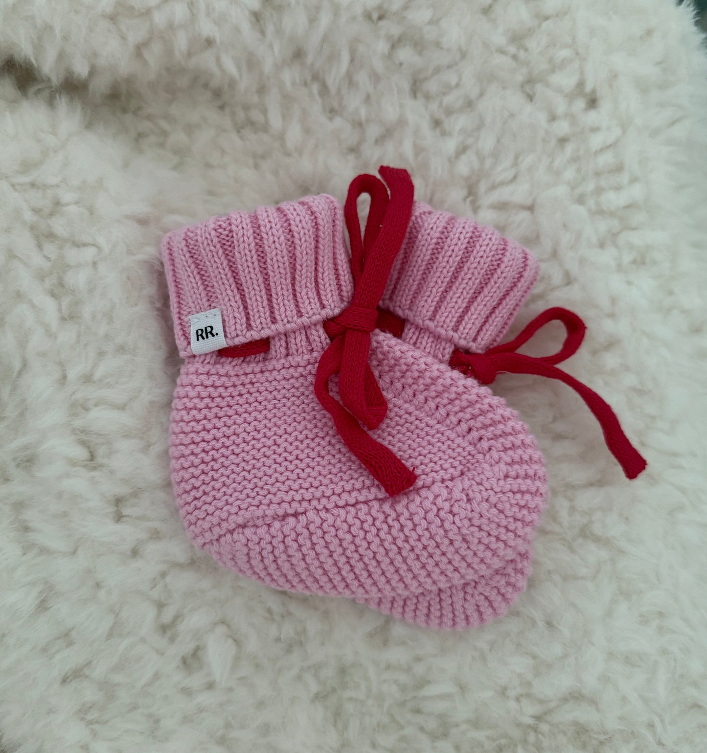 Booties | Lolly Pink + Heart Ties
